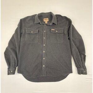 Cold Storage Men's Flannel Long Sleeve Button‎ Up Shirt Dark Gray Size LT